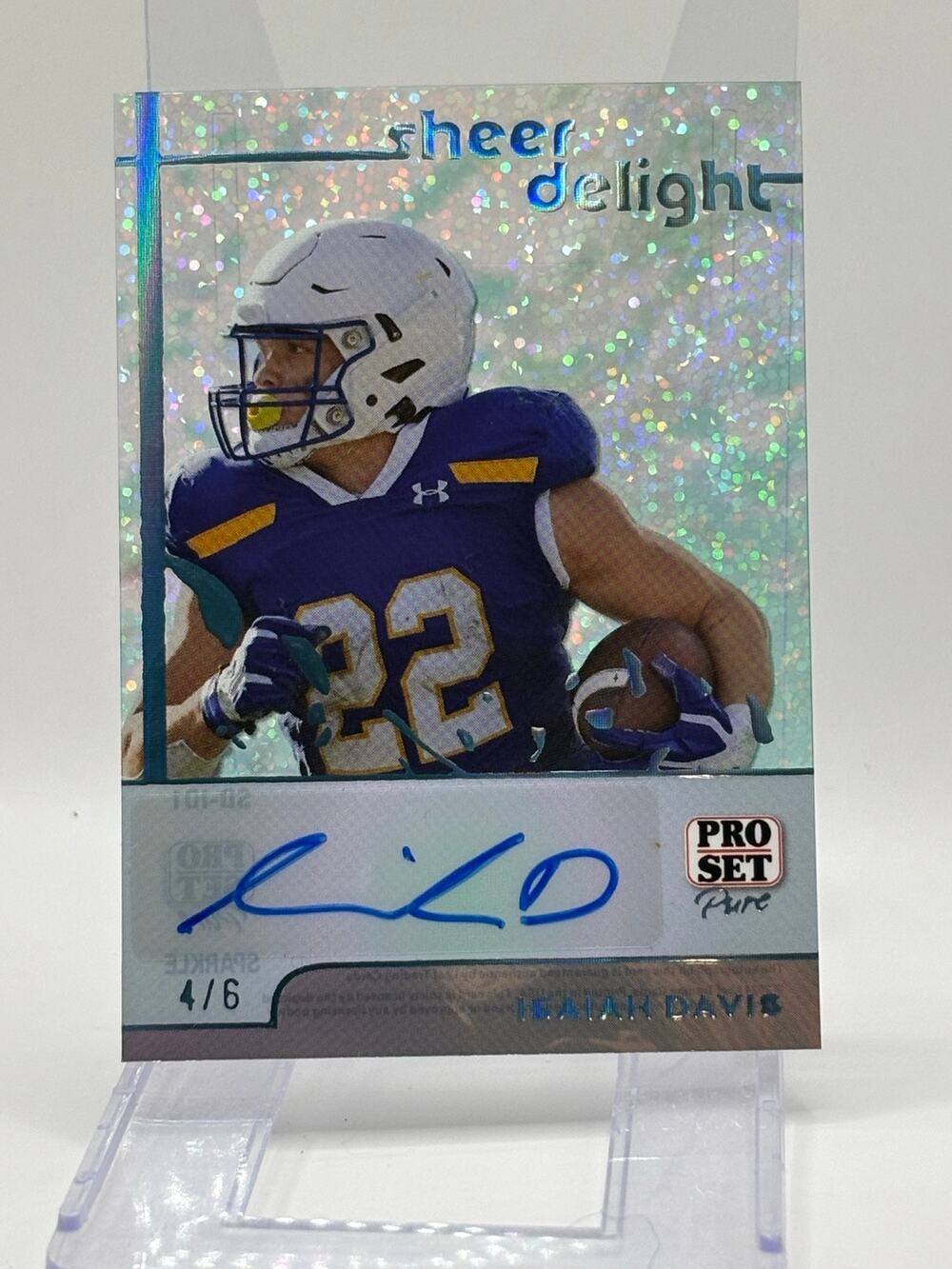 2024 Leaf Pro Set Pure Isaiah Davis Acetate Sparkle Auto 4/6 SP New York Jets